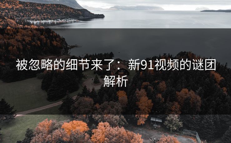 被忽略的细节来了：新91视频的谜团解析