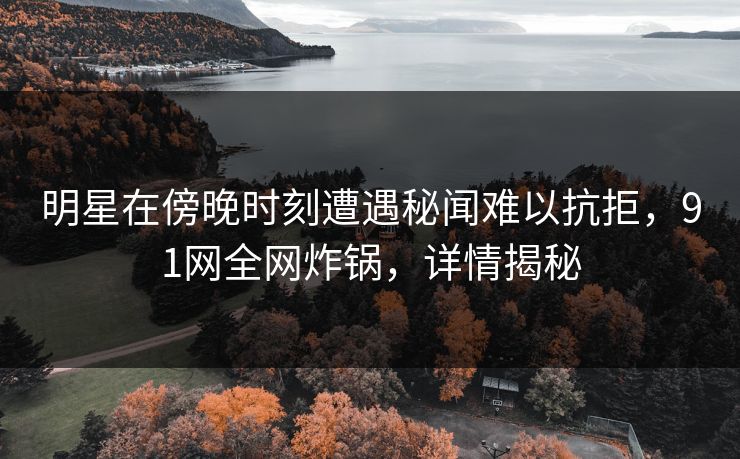 明星在傍晚时刻遭遇秘闻难以抗拒，91网全网炸锅，详情揭秘