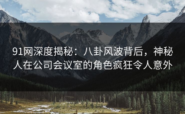91网深度揭秘：八卦风波背后，神秘人在公司会议室的角色疯狂令人意外